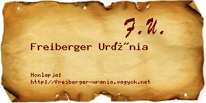 Freiberger Uránia névjegykártya
